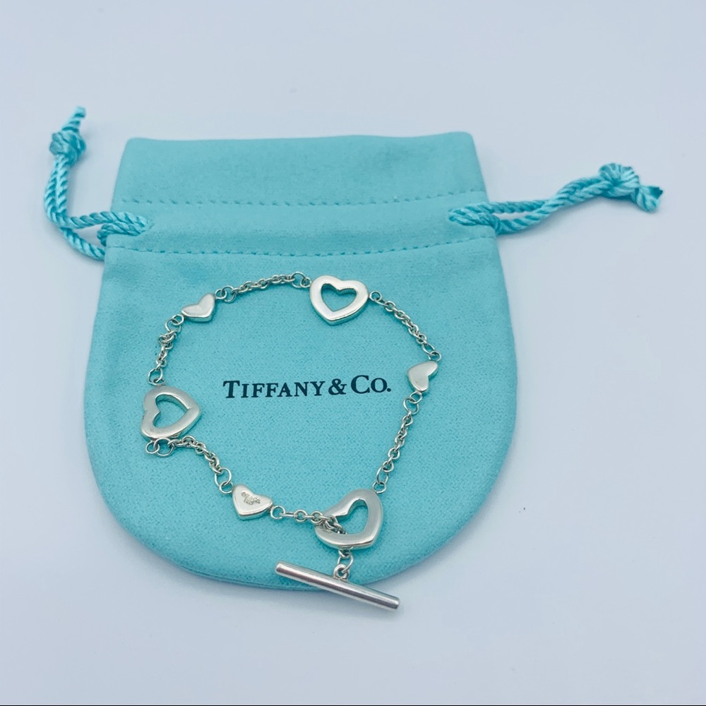 Tiffany&Co Heart Link Sterling Silver 7” Bracelet